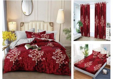 Bedsheets,  pillow case and curtains