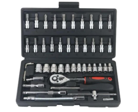 46 PCS Multi-Function Wrench Socket and Screw Driver Kit