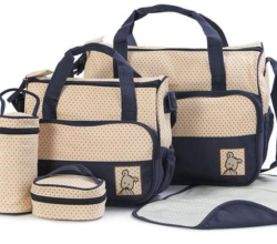 5pcs Portable Maternity Bags Diaper Bag Sets – Dark Blue