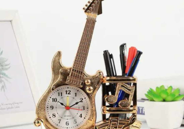 Violin Table Ornament Alarm Clock – Desktop Pen Holder